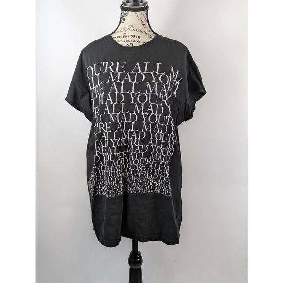 Disney Tops - Alice In Wonderland Women's XL T-Shirt Disney You're All Mad Here Top Black Tee